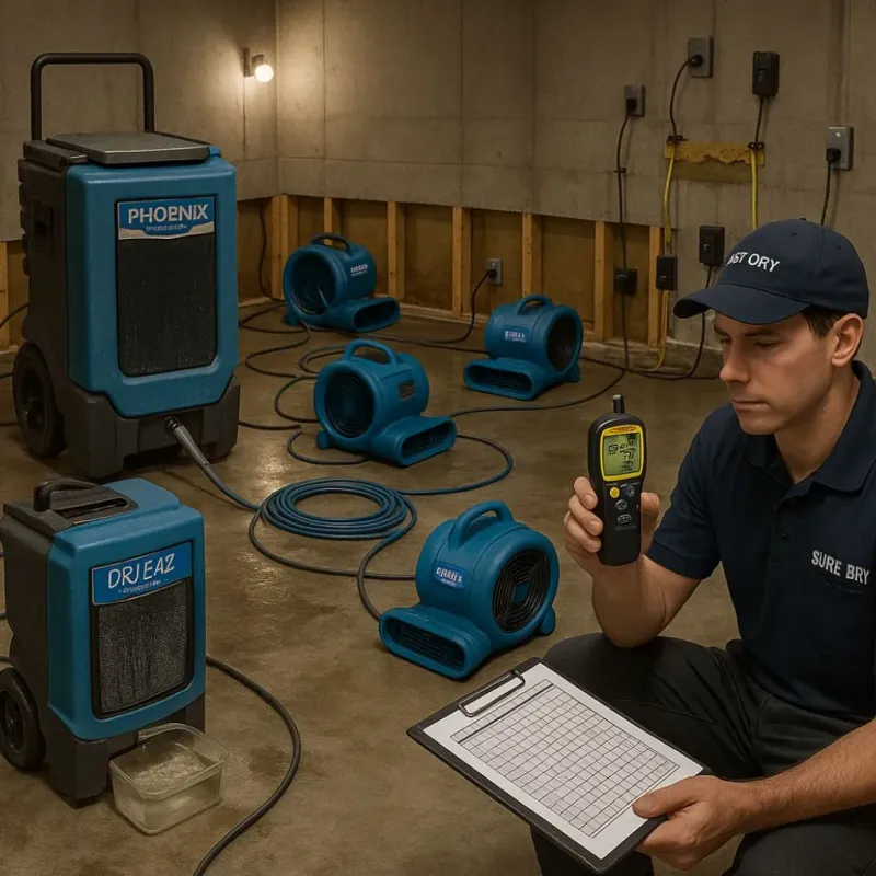 Structural Drying and Dehumidification process in Heath, TX